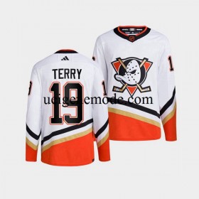 Herren Anaheim Ducks Eishockey Trikot Troy Terry 19 Adidas 2022-2023 Reverse Retro Weiß Authentic